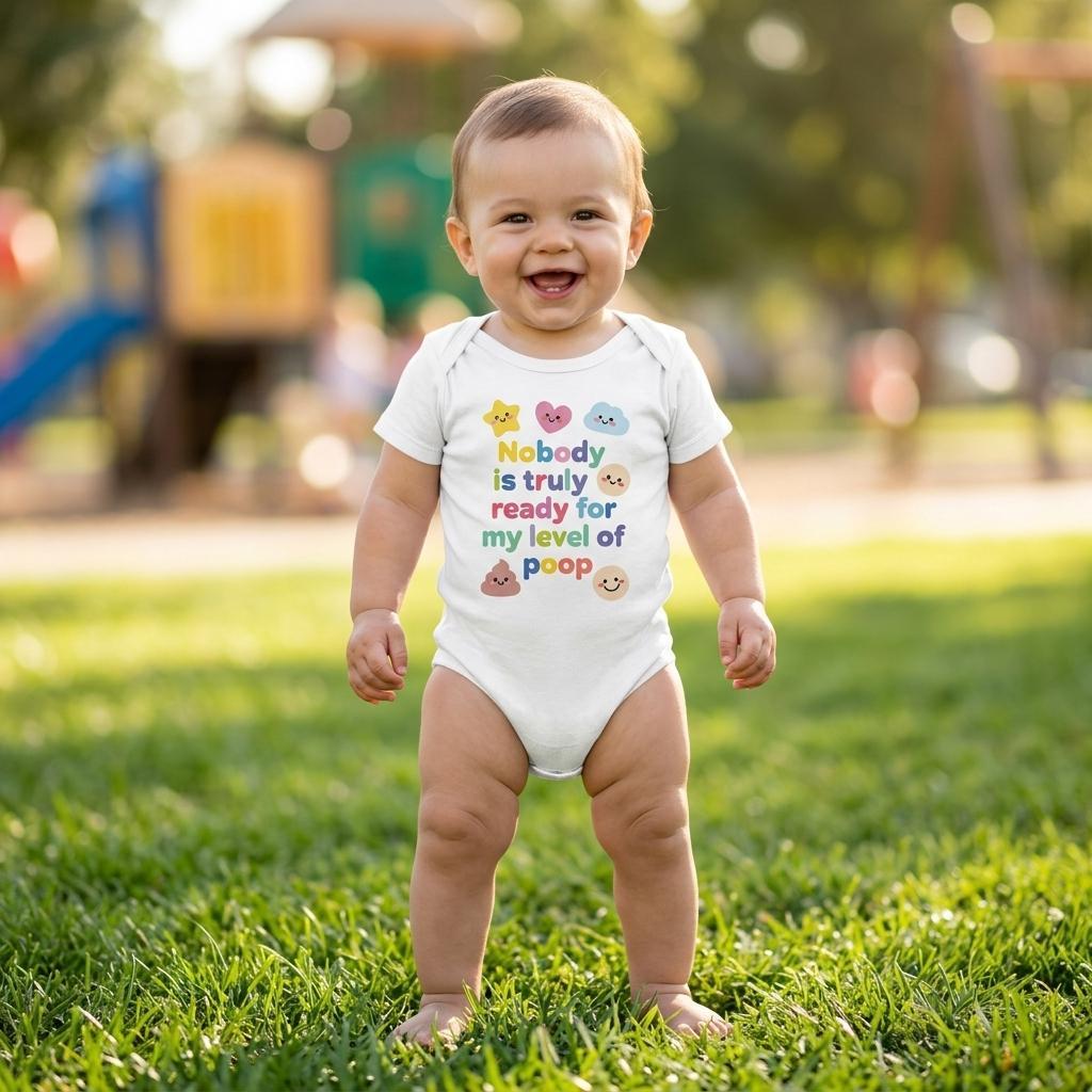 Organic cotton baby onesie – Nobody is truly ready for my level of poop