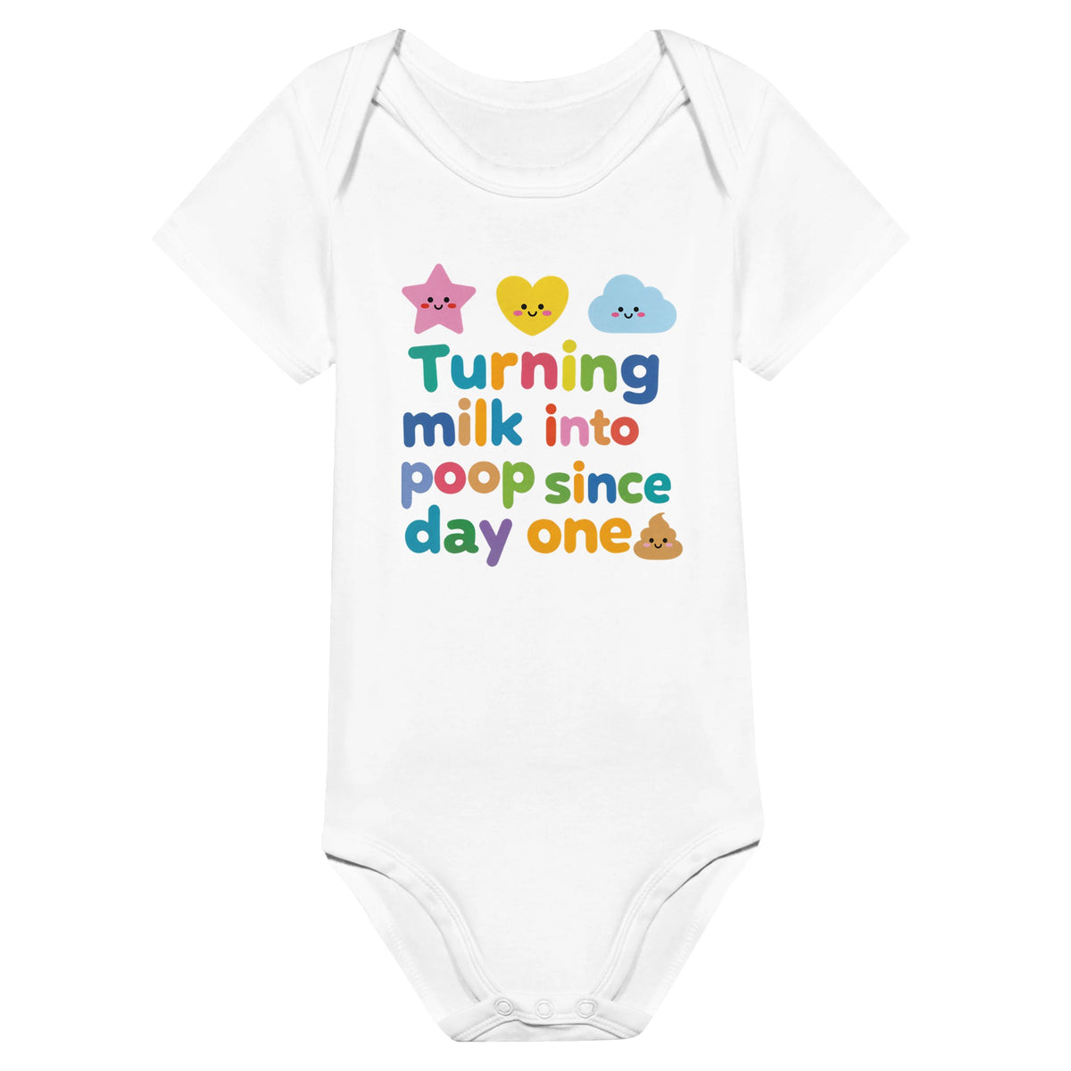 Organic cotton baby onesie – Turning milk into poop since day one