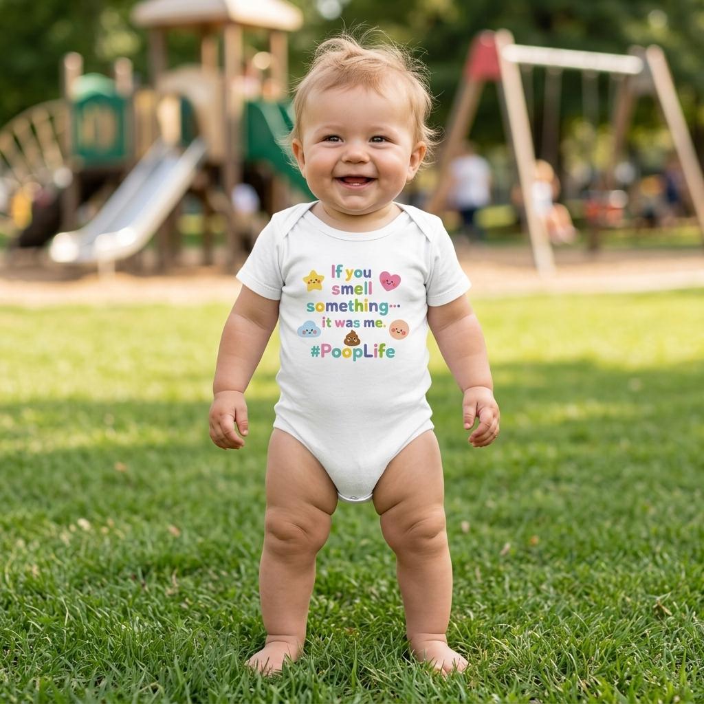 Organic cotton baby onesie – If you smell something... it was me. #PoopLife