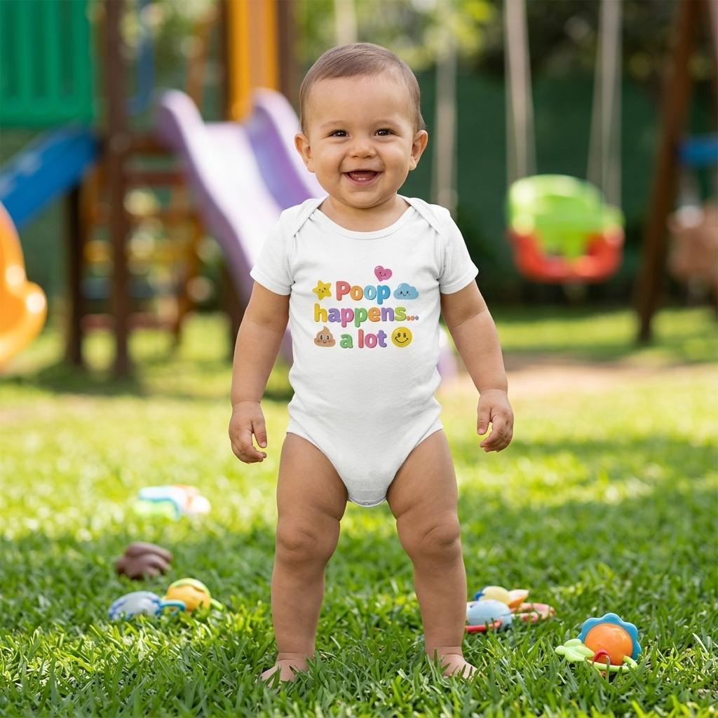 Organic cotton baby onesie – Poop happens... a lot