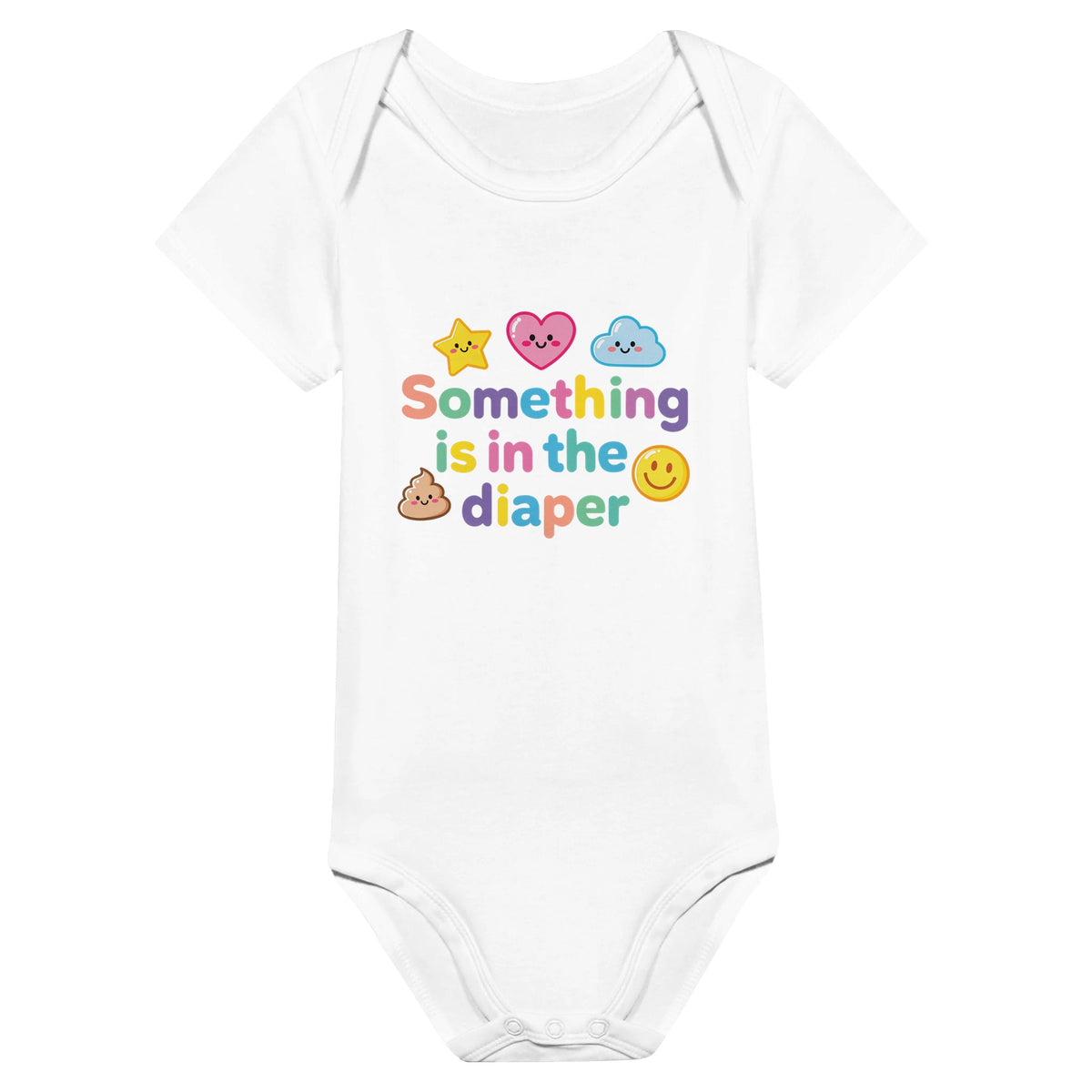 Organic cotton baby onesie – Something is in the diaper