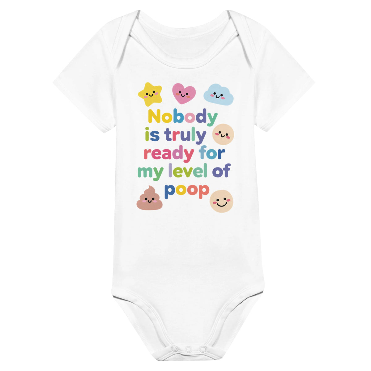 Organic cotton baby onesie – Nobody is truly ready for my level of poop