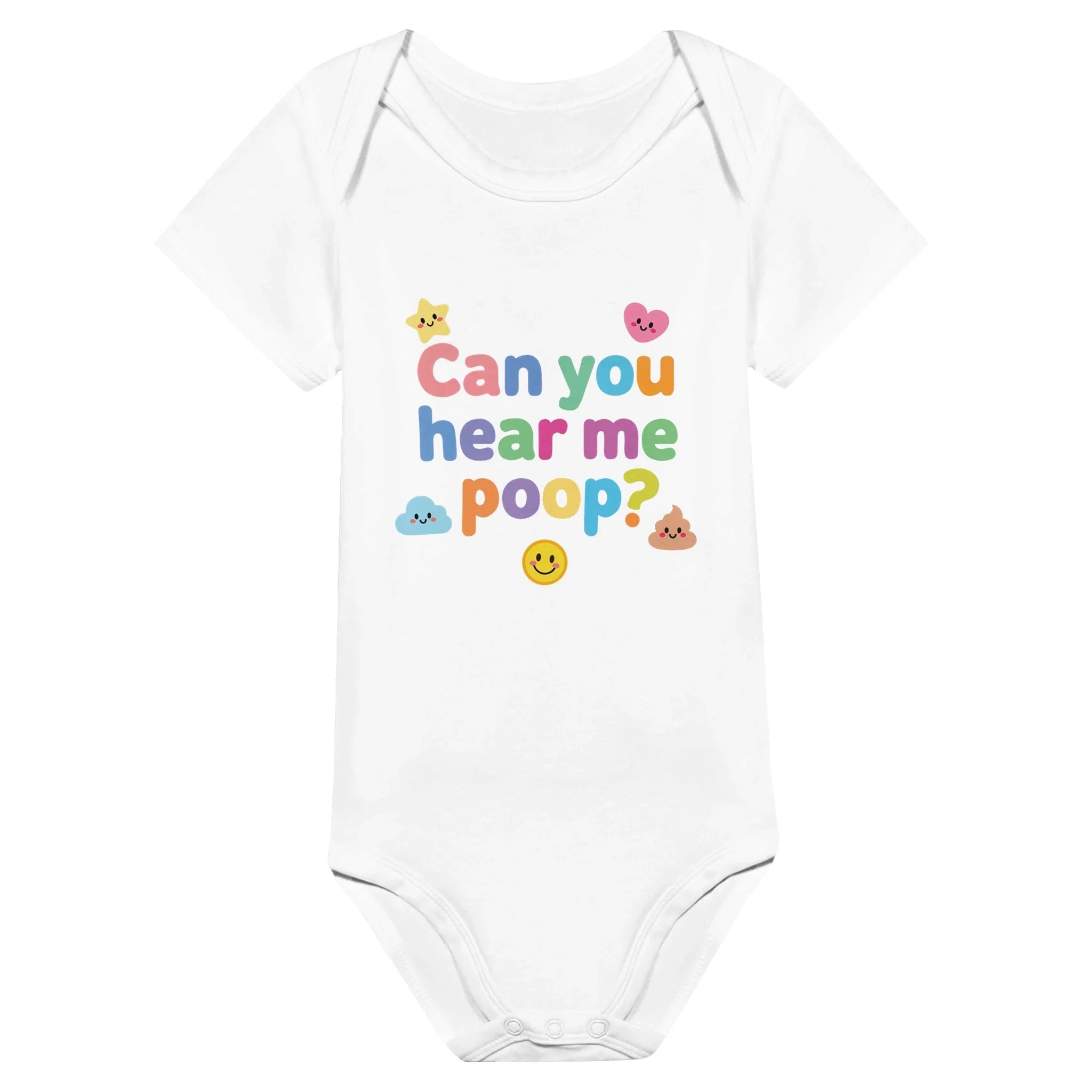 Can you hear me poop? - Baby-Kurzarmbody aus Bio-Baumwolle