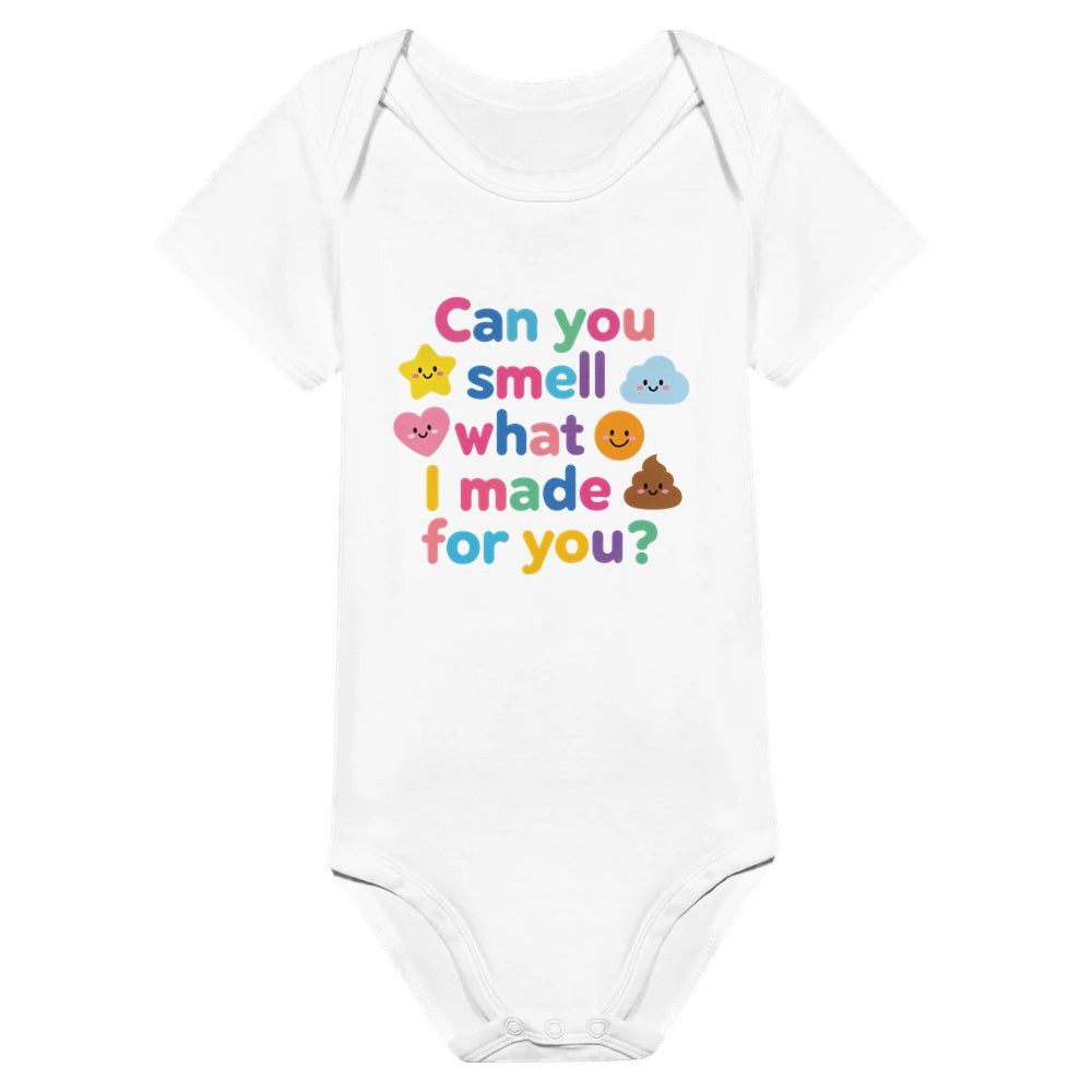 Baby onesie made from 100% Organic Cotton – Can you smell what I made for you?