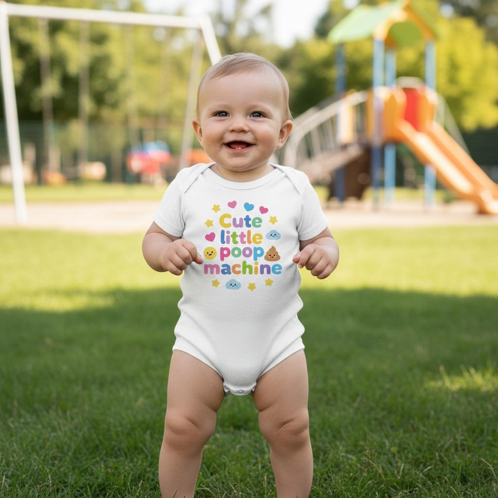 Baby Strampler aus 100 % Bio-Baumwolle – Cute little poop machine