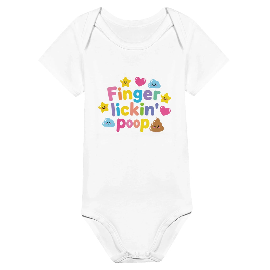 Finger lickin' poop - Baby-Kurzarmbody aus Bio-Baumwolle