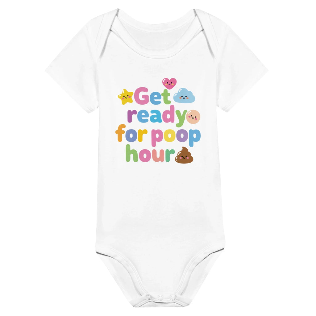 Get ready for poop hour - Baby-Kurzarmbody aus Bio-Baumwolle