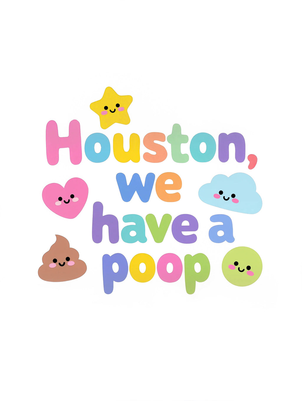 Houston, we have a poop - Baby short-sleeve bodysuit made from organic cotton