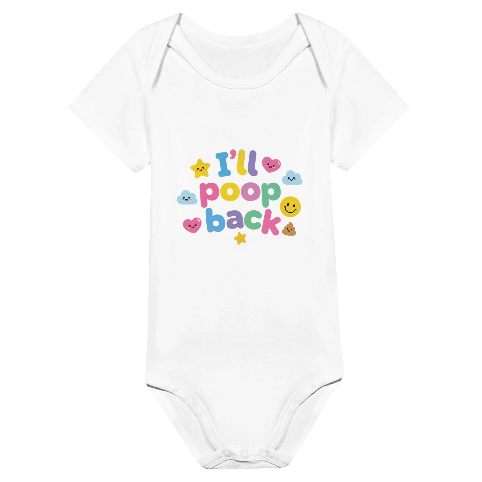 Baby Strampler aus 100 % Bio-Baumwolle – I'll poop back
