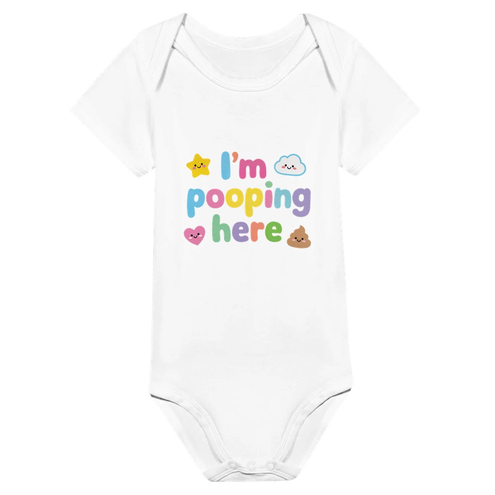 Baby Strampler aus 100 % Bio-Baumwolle – I'm pooping here