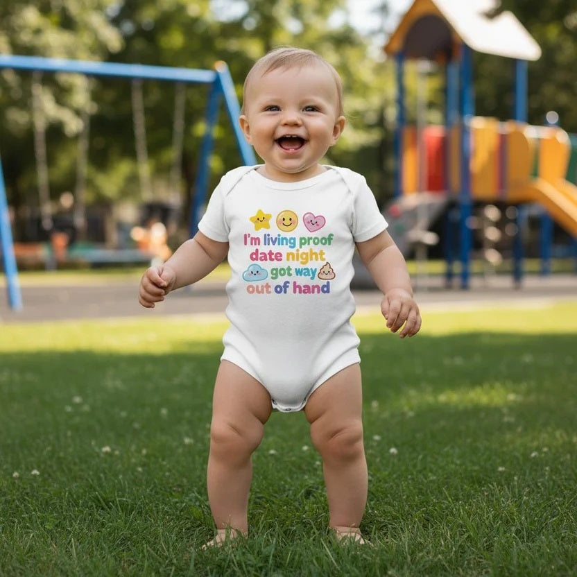 I'm living proof date night got way out of hand - Baby-Kurzarmbody aus Bio-Baumwolle