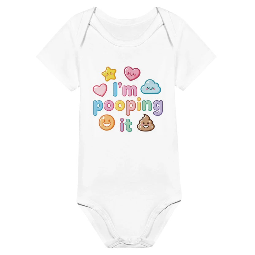 I'm pooping it - Baby-Kurzarmbody aus Bio-Baumwolle