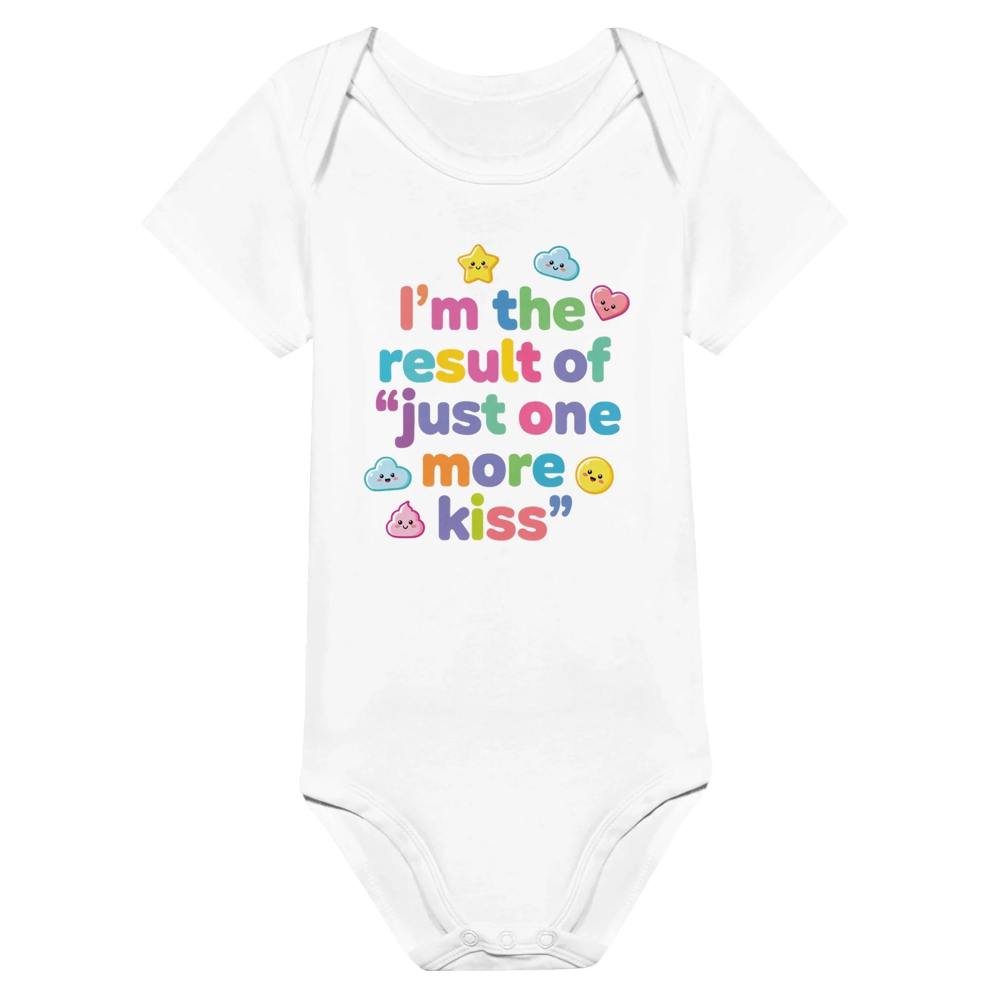 I'm the result of "just one more kiss" - Baby-Kurzarmbody aus Bio-Baumwolle