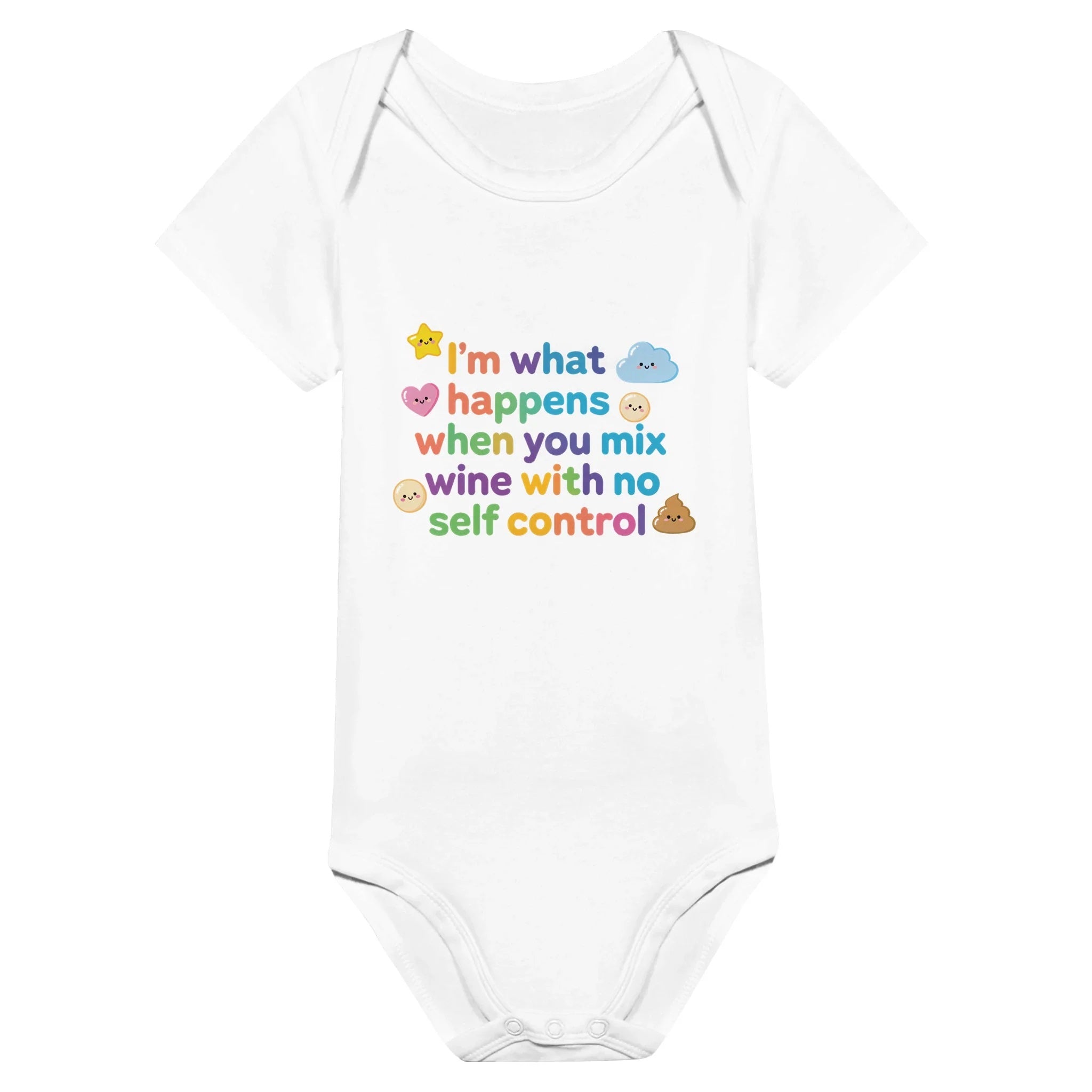 I'm what happens when you mix wine with no self control - Baby-Kurzarmbody aus Bio-Baumwolle
