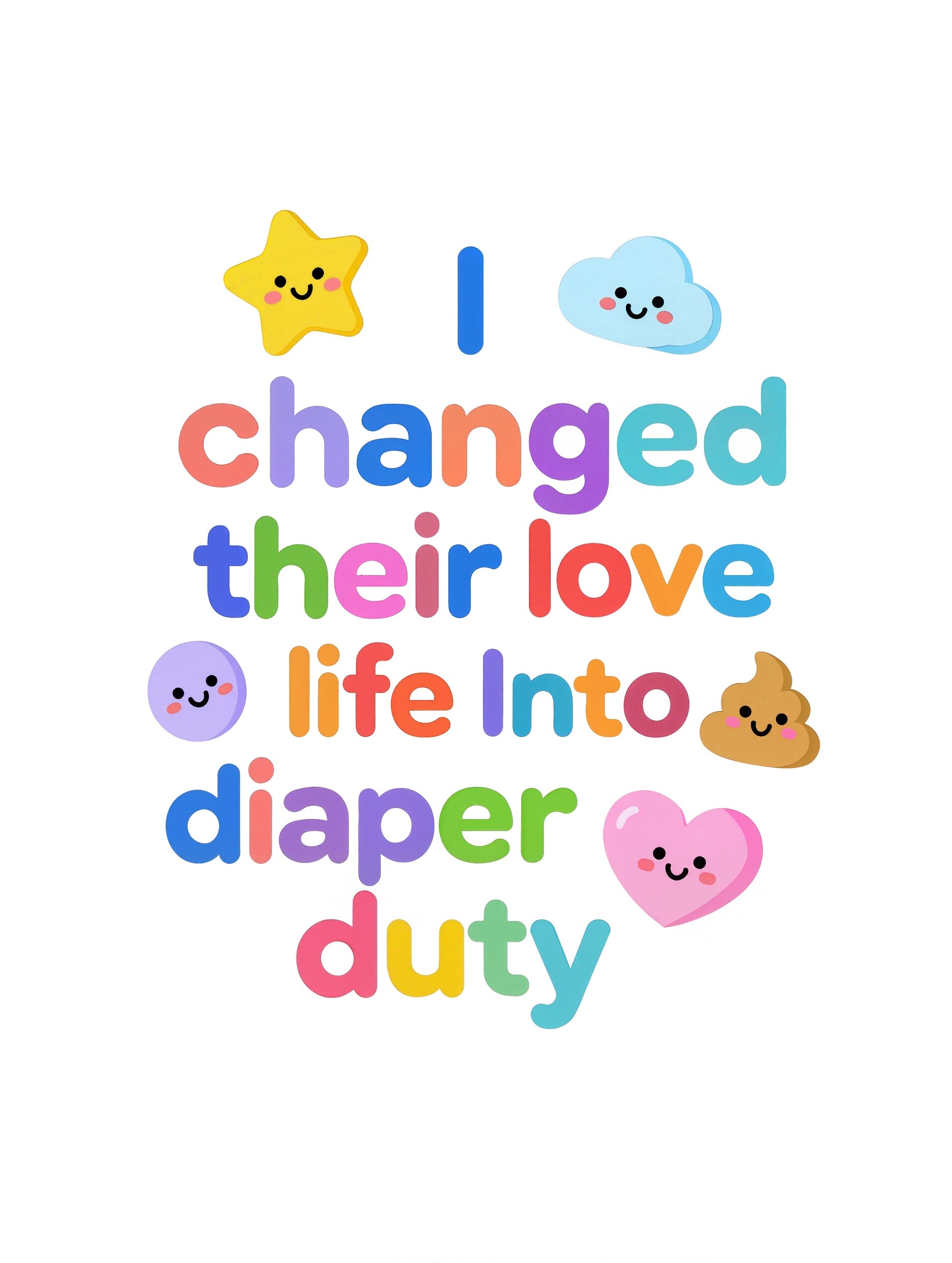 I changed their love life into diaper duty - Baby-Kurzarmbody aus Bio-Baumwolle