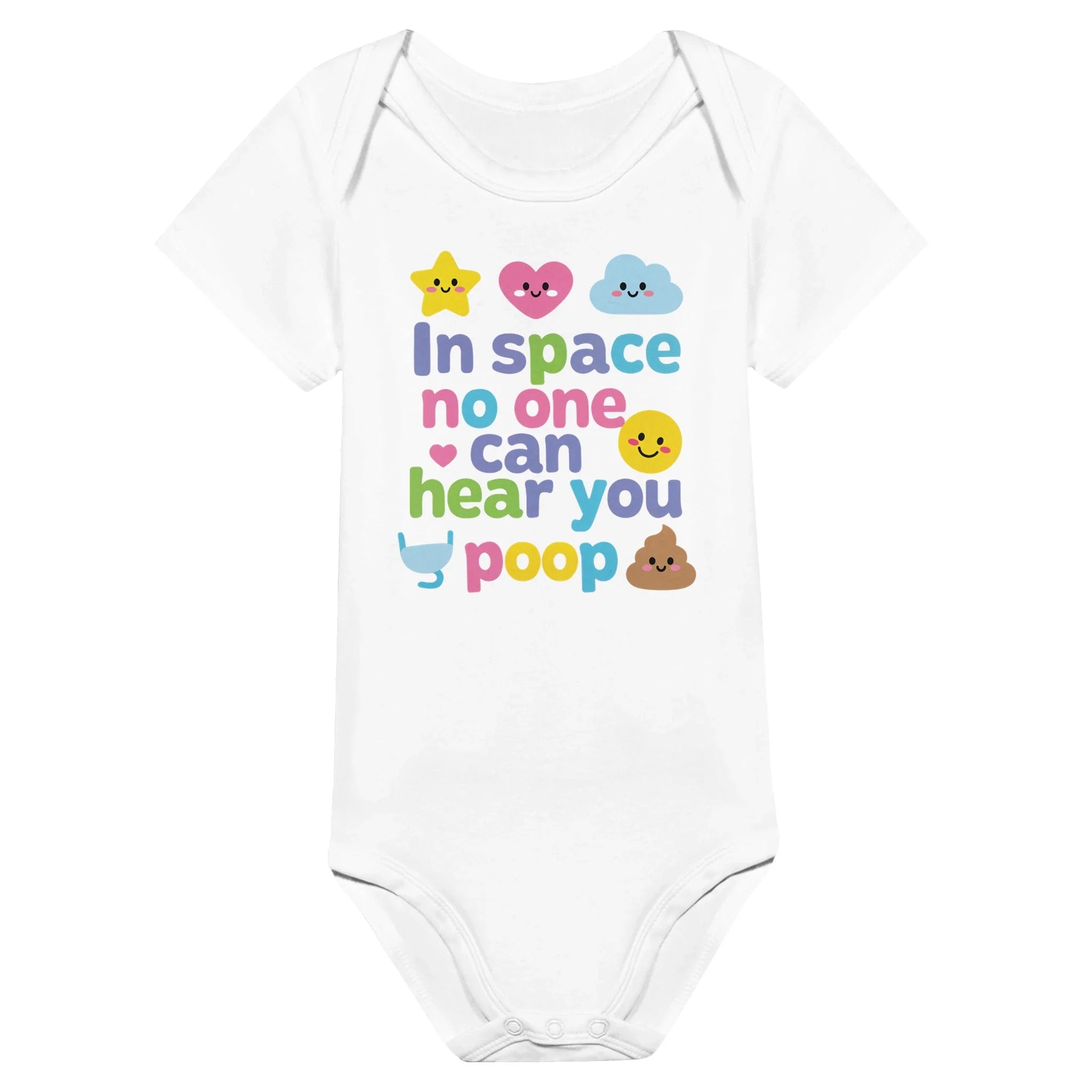 Baby Strampler aus 100 % Bio-Baumwolle – In space no one can hear you poop