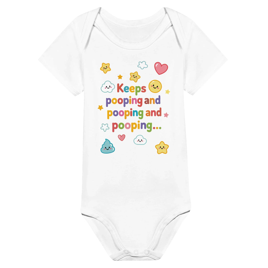 Keeps pooping and pooping and pooping... - Baby-Kurzarmbody aus Bio-Baumwolle