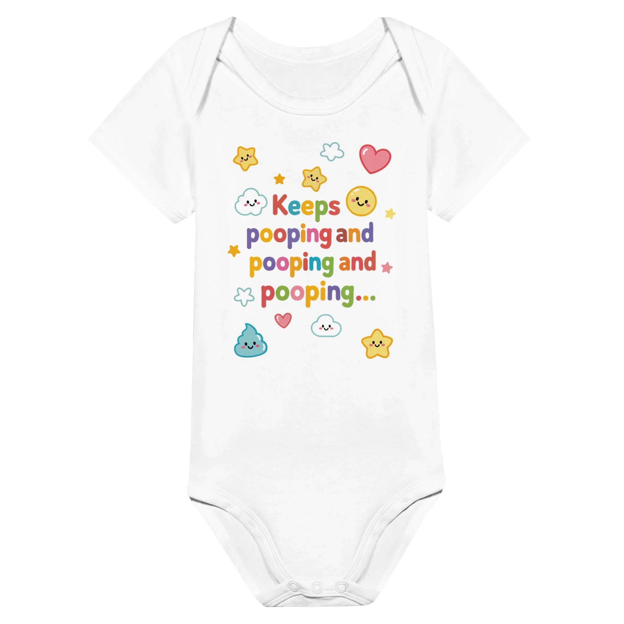 Keeps pooping and pooping and pooping... - Baby-Kurzarmbody aus Bio-Baumwolle