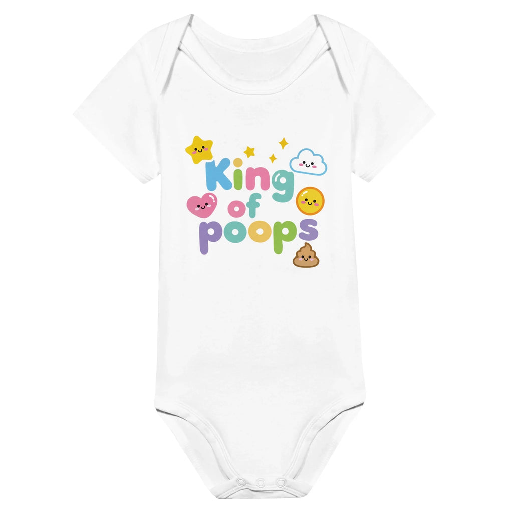 King of poops - Baby short-sleeve bodysuit made from organic cotton
