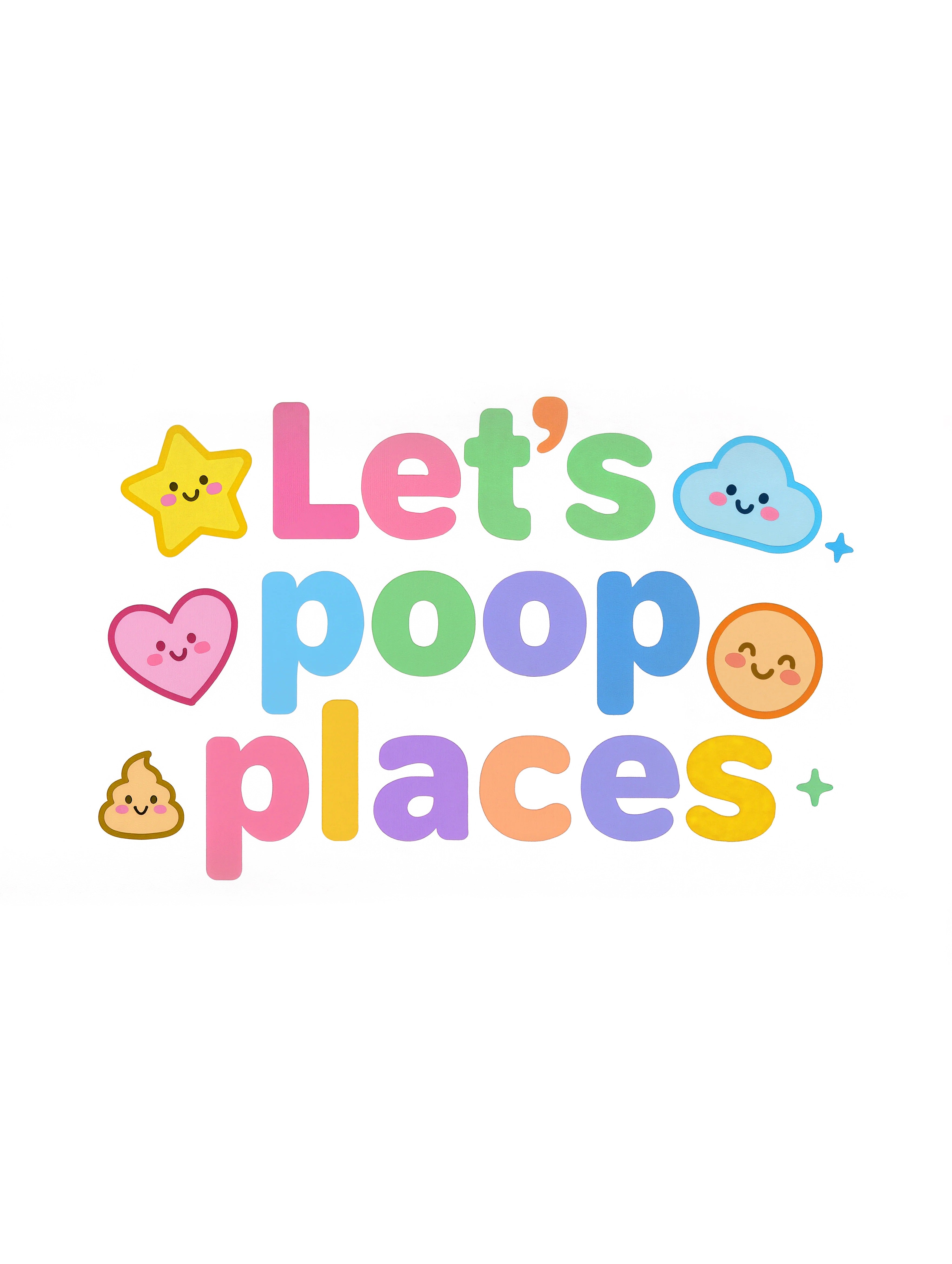 Let's poop places - Baby-Kurzarmbody aus Bio-Baumwolle