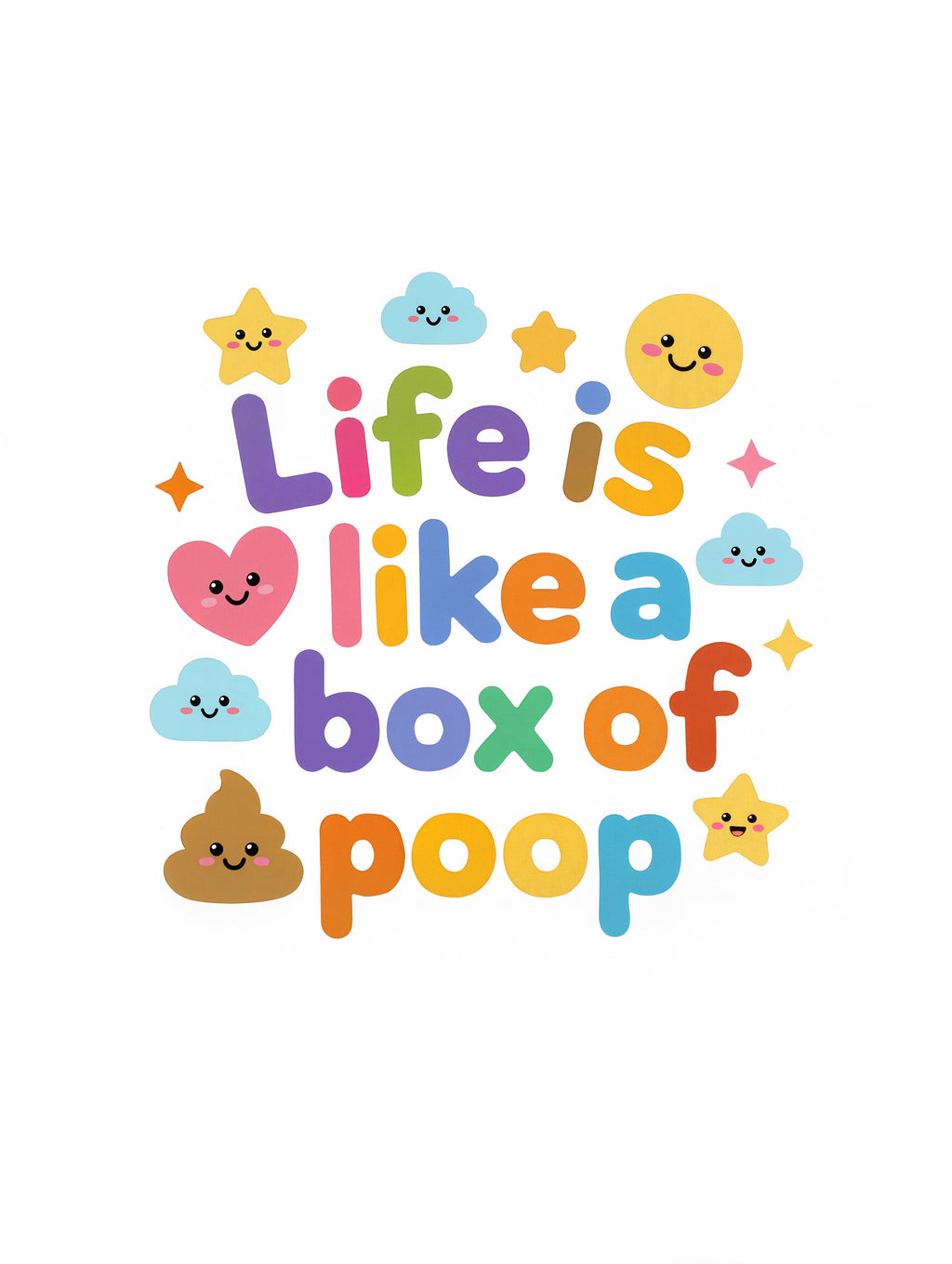 Life is like a box of poop - Baby-Kurzarmbody aus Bio-Baumwolle