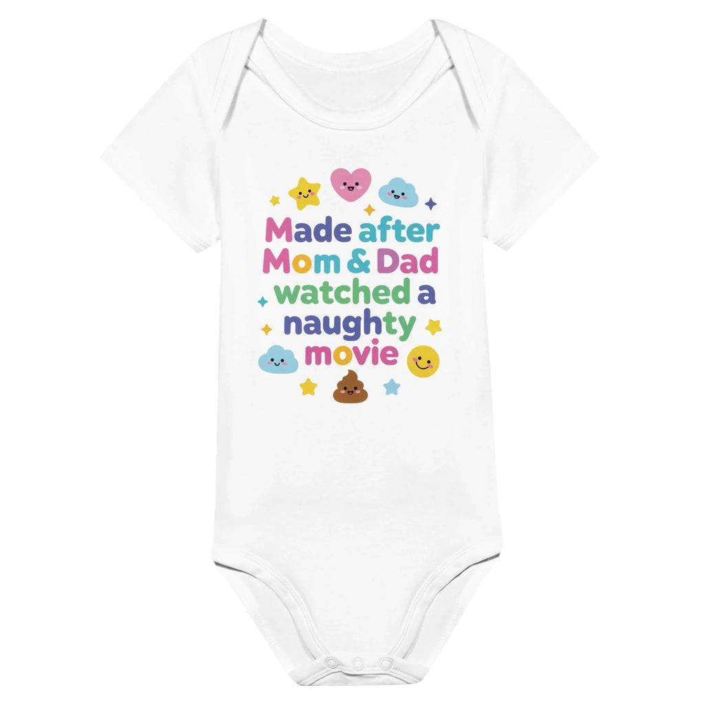 Made after Mom & Dad watched a naughty movie - Baby-Kurzarmbody aus Bio-Baumwolle