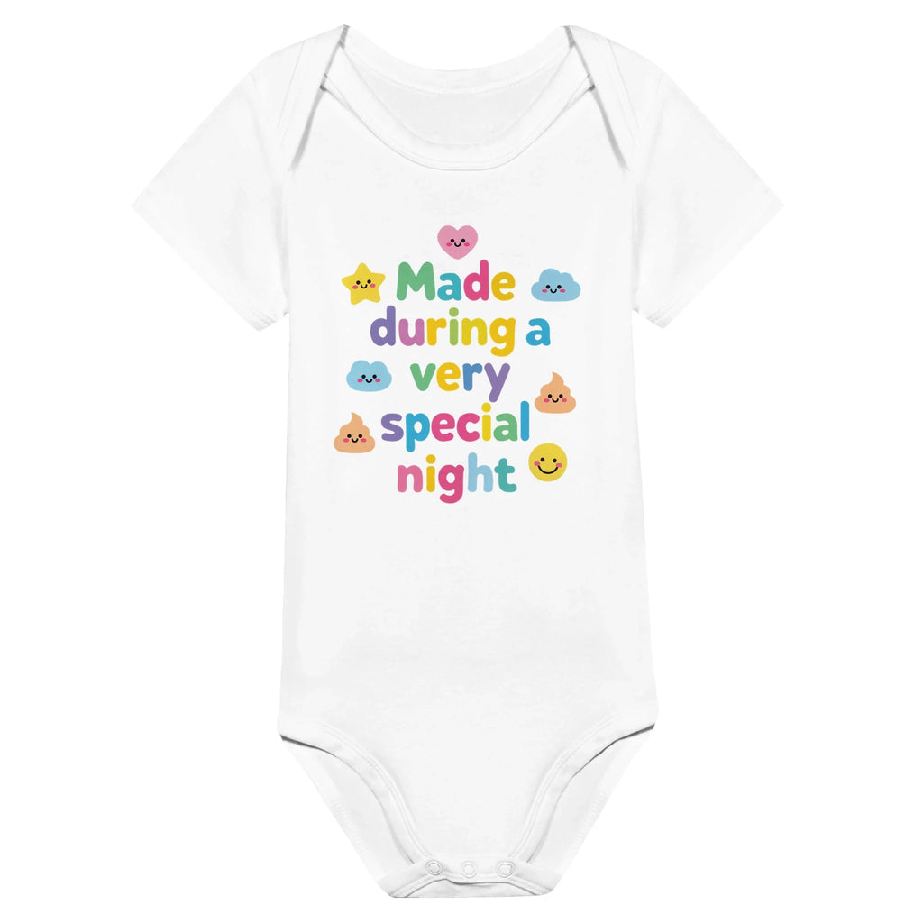Made during a very special night - Baby short-sleeve bodysuit made from organic cotton