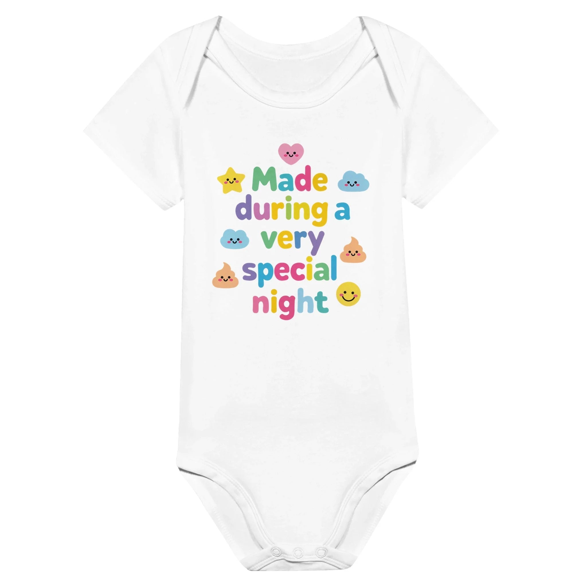 Made during a very special night - Baby short-sleeve bodysuit made from organic cotton