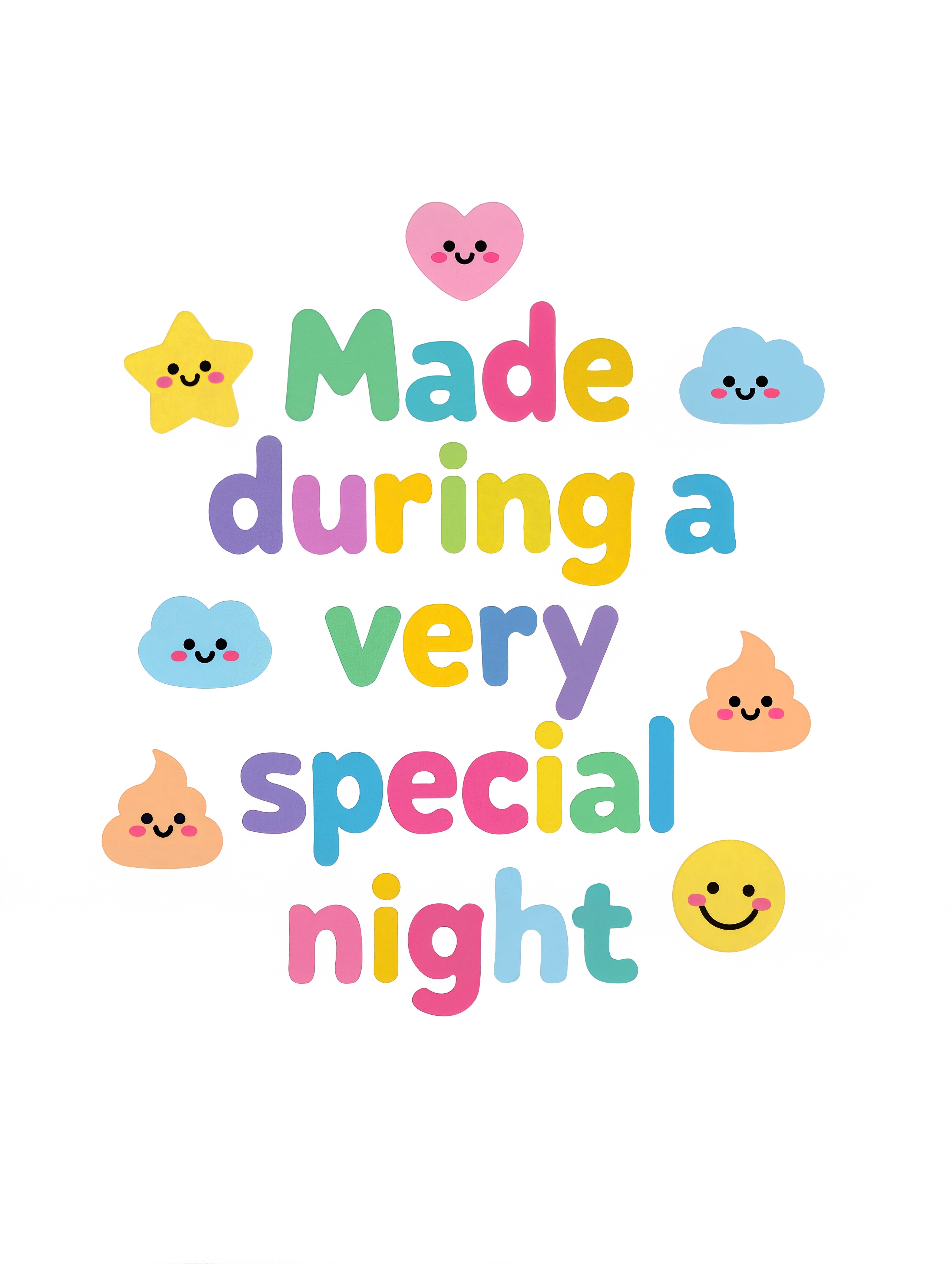 Made during a very special night - Baby short-sleeve bodysuit made from organic cotton