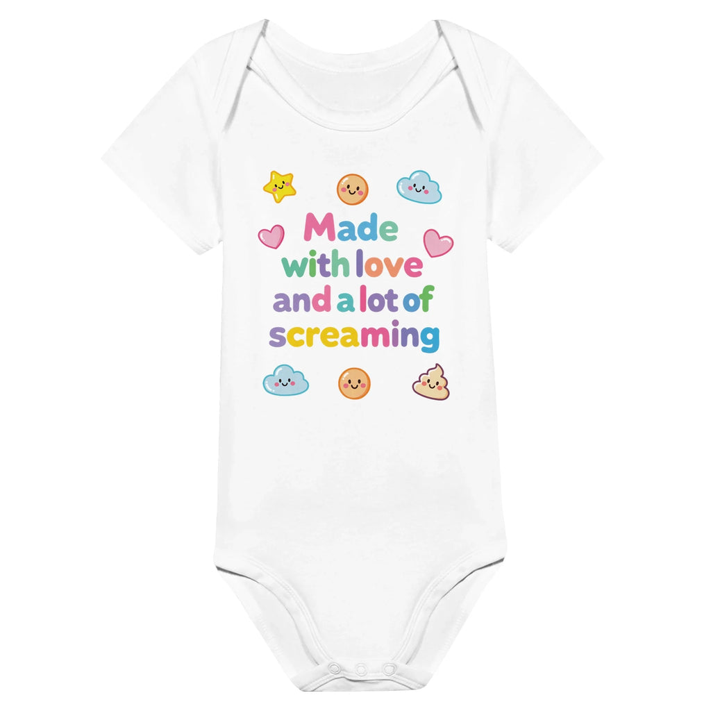 Baby Strampler aus 100 % Bio-Baumwolle – Made with love and a lot of screaming