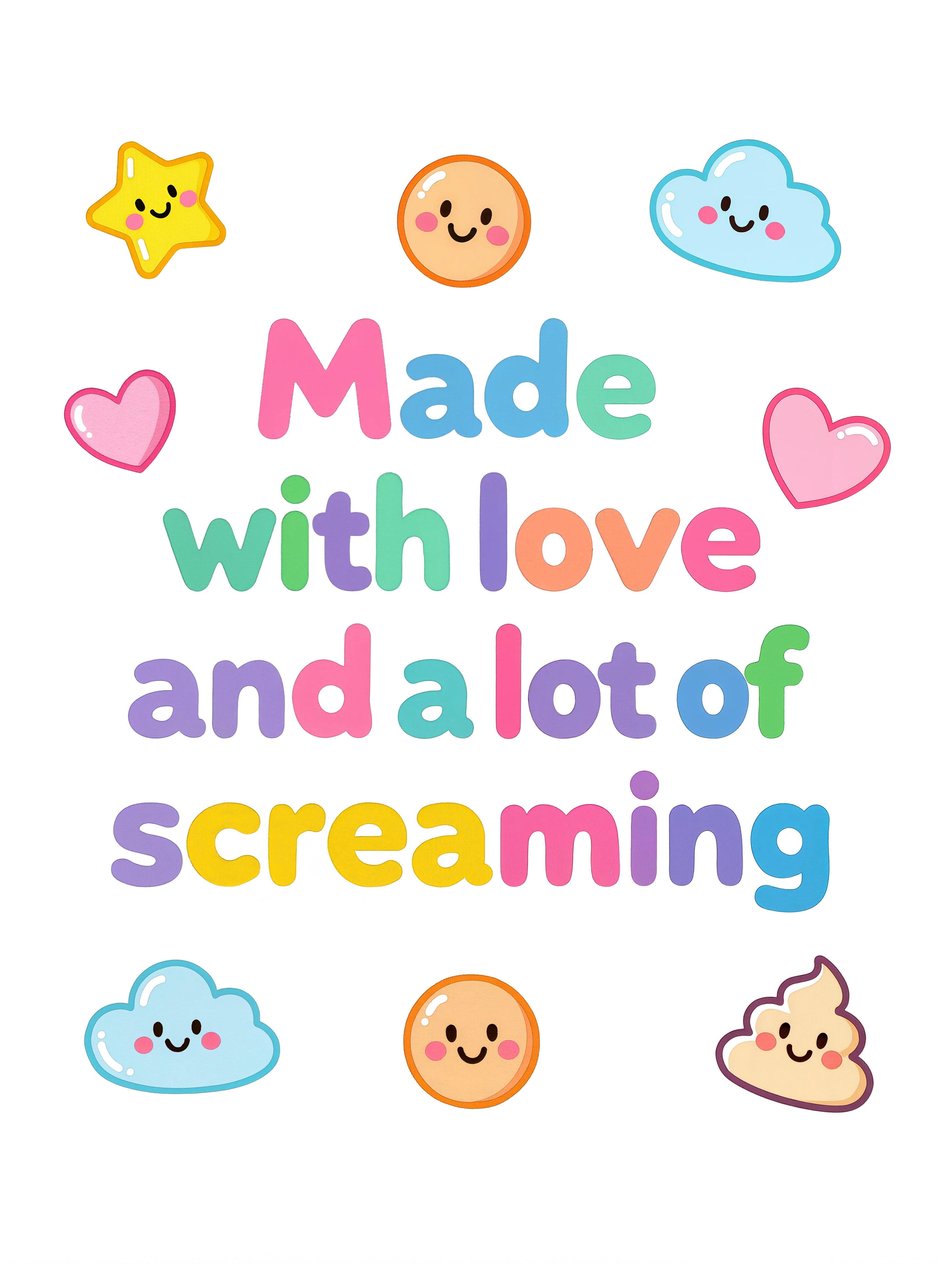 Made with love and a lot of screaming - Baby-Kurzarmbody aus Bio-Baumwolle