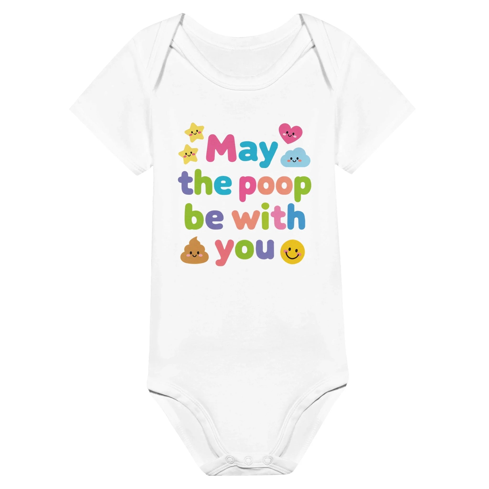 Baby Strampler aus 100 % Bio-Baumwolle – May the poop be with you