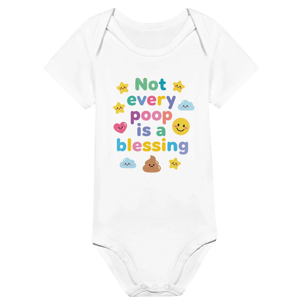 Baby Strampler aus 100 % Bio-Baumwolle – Not every poop is a blessing