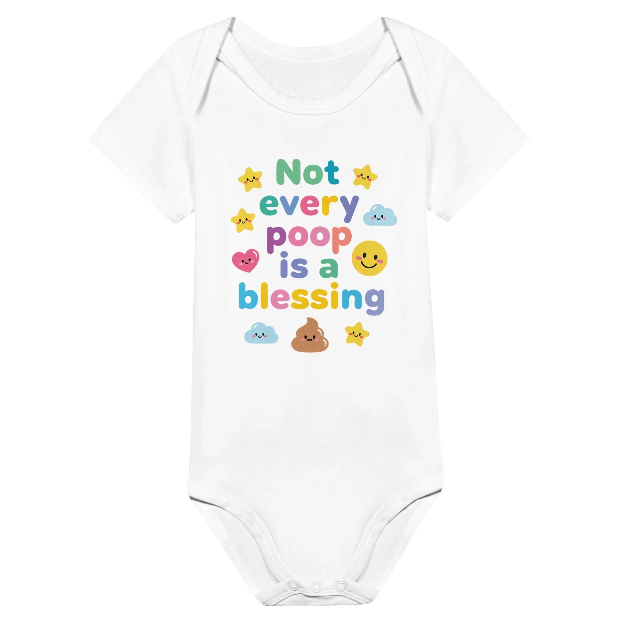 Baby Strampler aus 100 % Bio-Baumwolle – Not every poop is a blessing