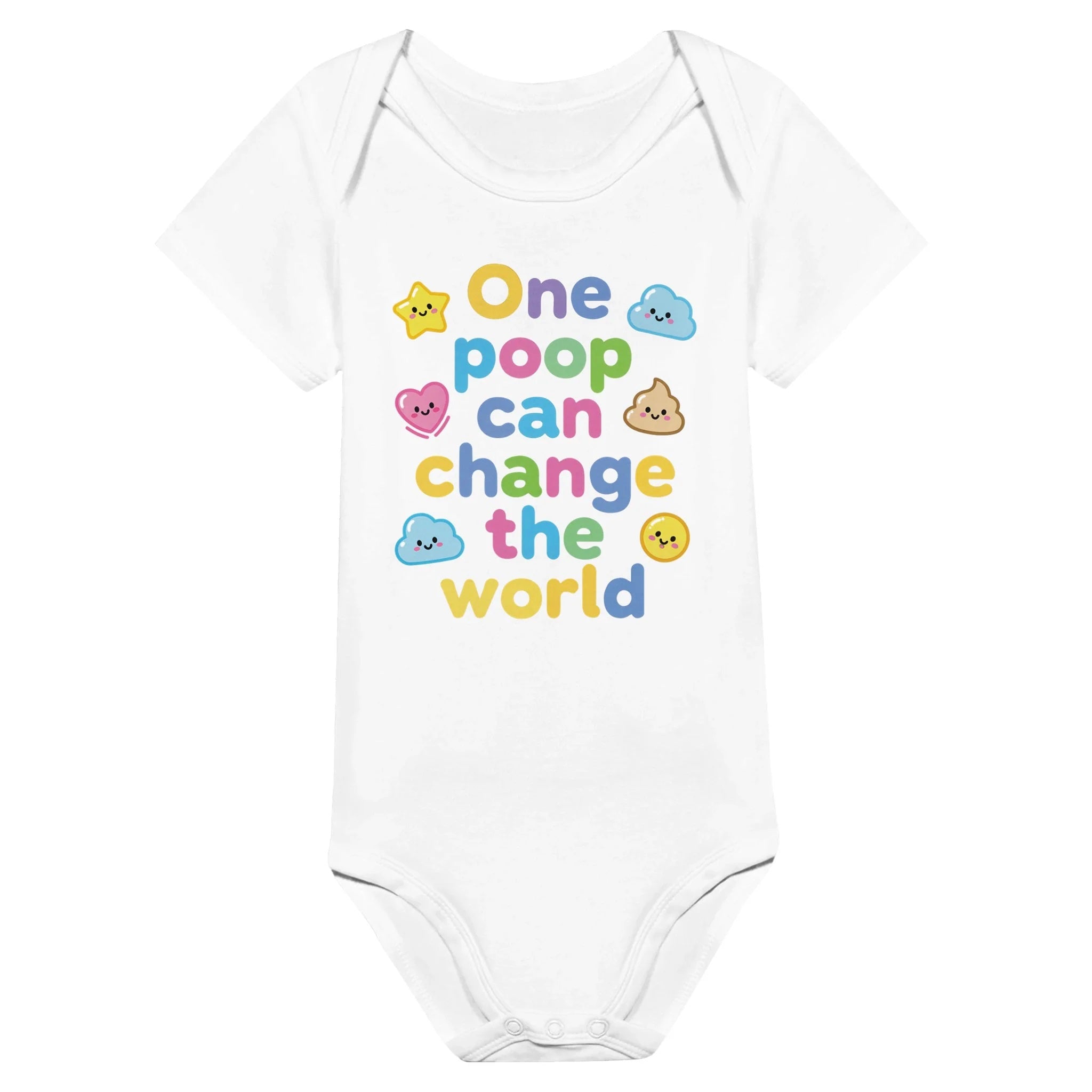 Baby Strampler aus 100 % Bio-Baumwolle – One poop can change the world