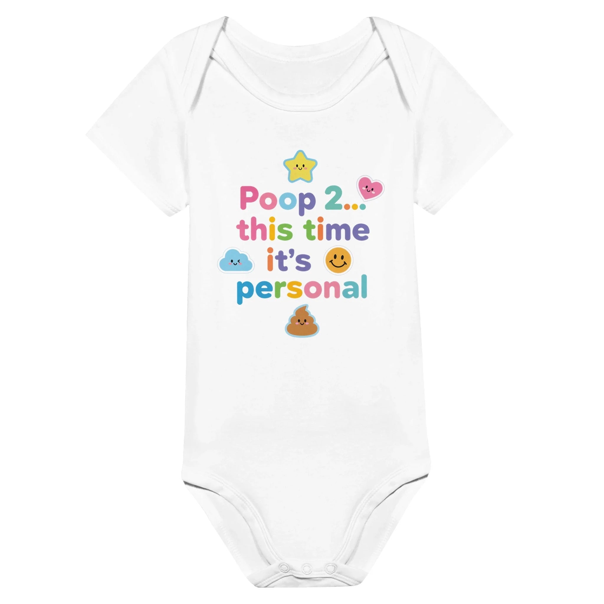 Baby Strampler aus 100 % Bio-Baumwolle – Poop 2... this time it's personal