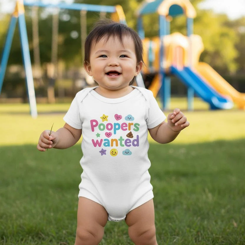 Poopers wanted - Baby-Kurzarmbody aus Bio-Baumwolle