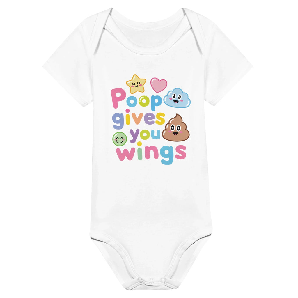 Baby Strampler aus 100 % Bio-Baumwolle – Poop gives you wings