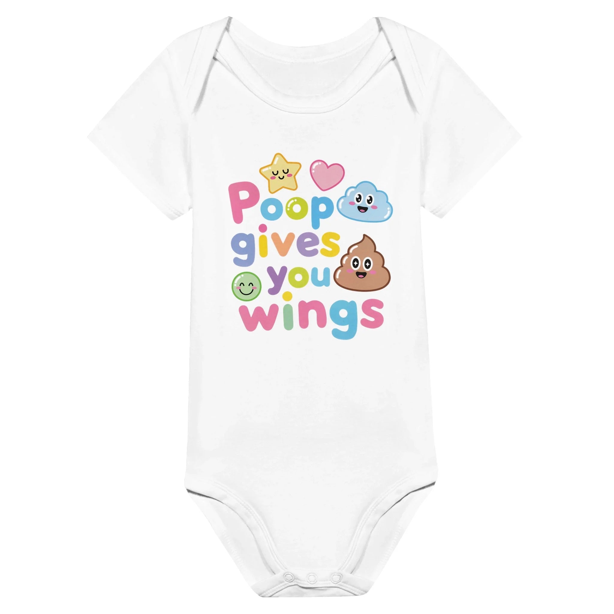 Poop gives you wings - Baby-Kurzarmbody aus Bio-Baumwolle