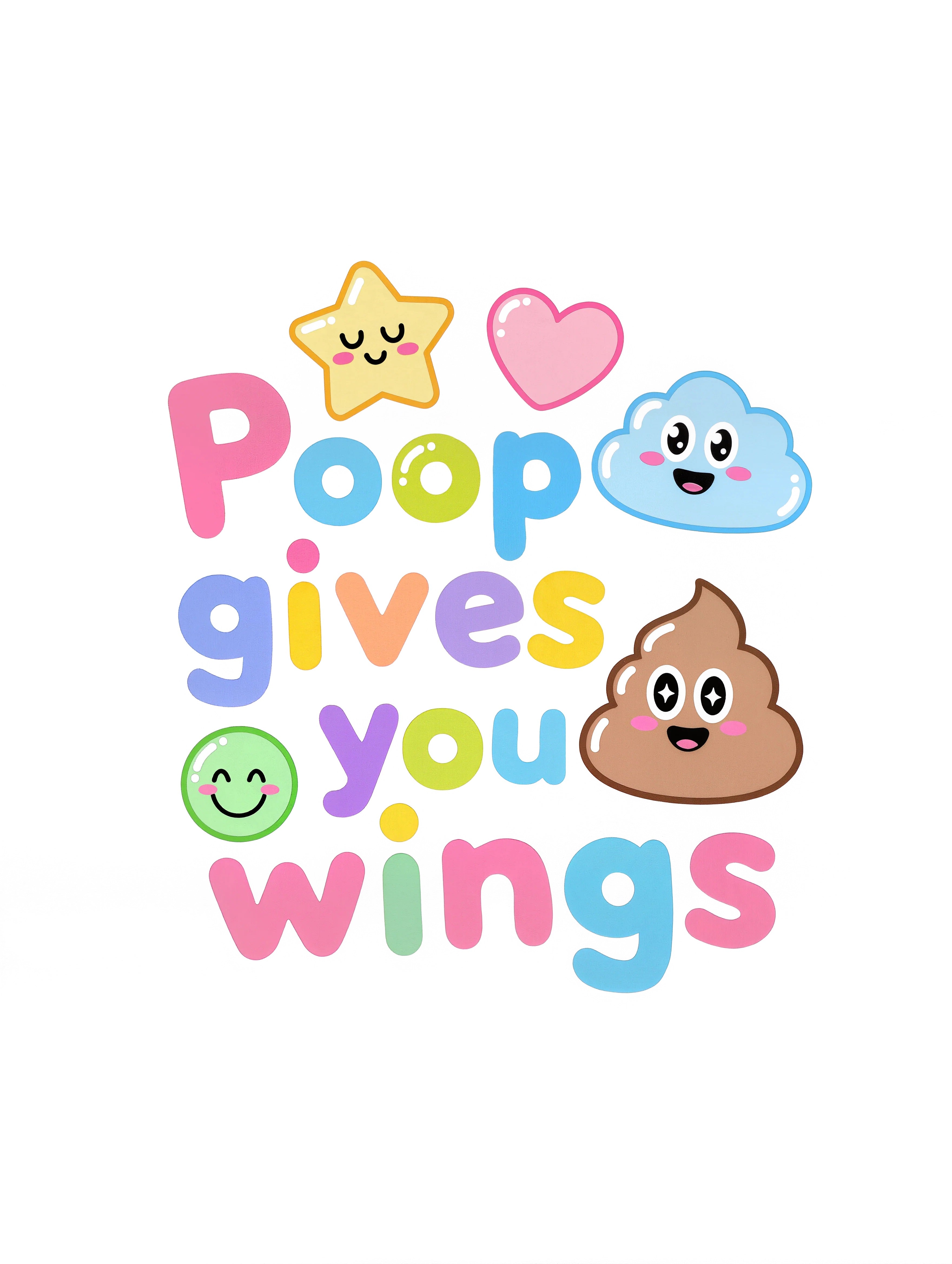 Poop gives you wings - Baby-Kurzarmbody aus Bio-Baumwolle