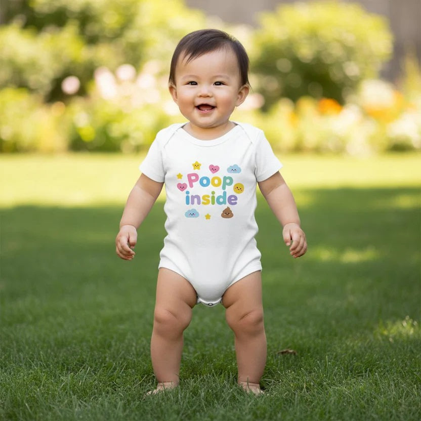 Poop inside - Baby-Kurzarmbody aus Bio-Baumwolle