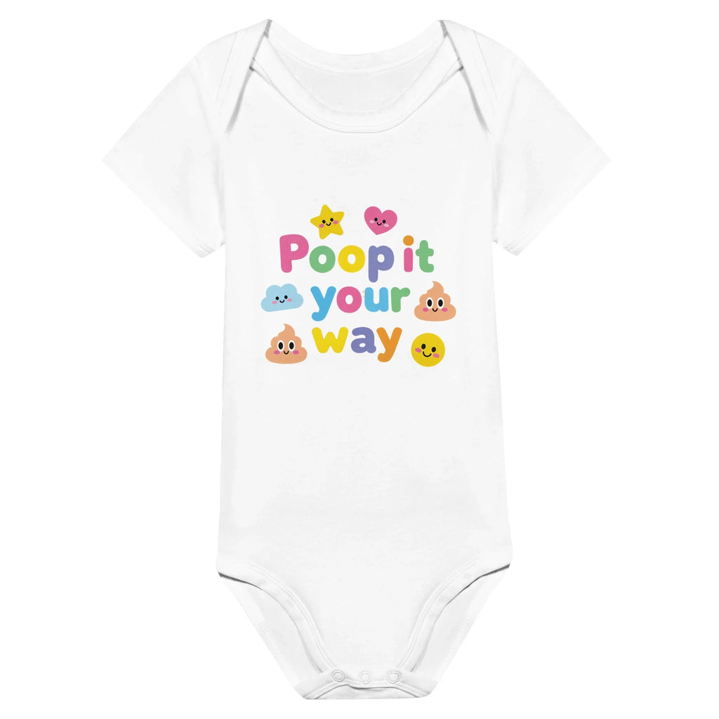 Poop it your way - Baby short-sleeve bodysuit made from organic cotton