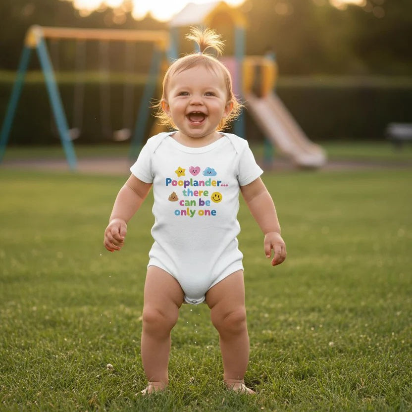 Baby Strampler aus 100 % Bio-Baumwolle – Pooplander... there can be only one