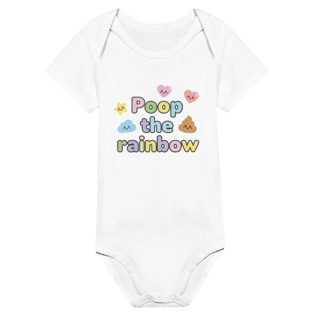 Poop the rainbow - Baby short-sleeve bodysuit made from organic cotton