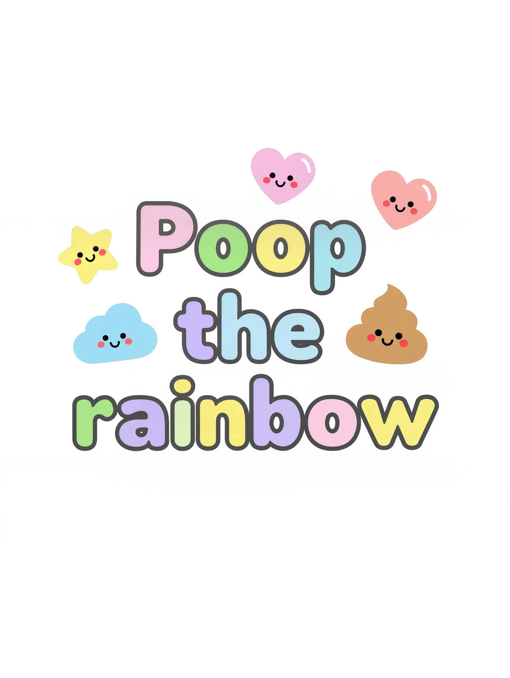 Poop the rainbow - Baby short-sleeve bodysuit made from organic cotton