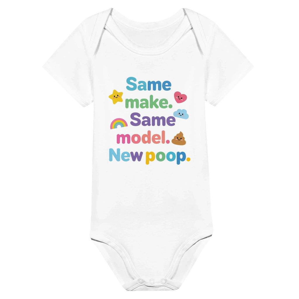 Same make. Same model. New poop. - Baby-Kurzarmbody aus Bio-Baumwolle
