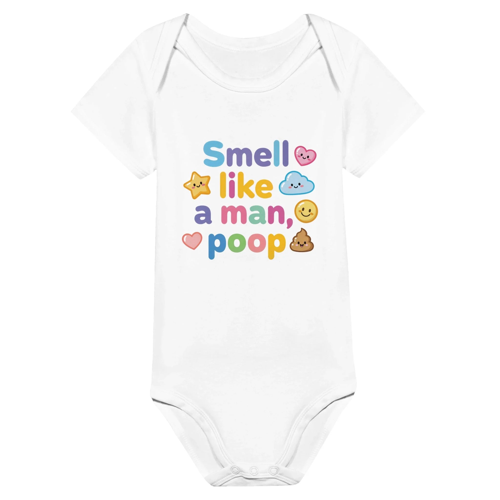 Baby Strampler aus 100 % Bio-Baumwolle – Smell like a man, poop