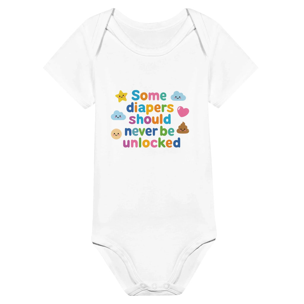 Baby Strampler aus 100 % Bio-Baumwolle – Some diapers should never be unlocked