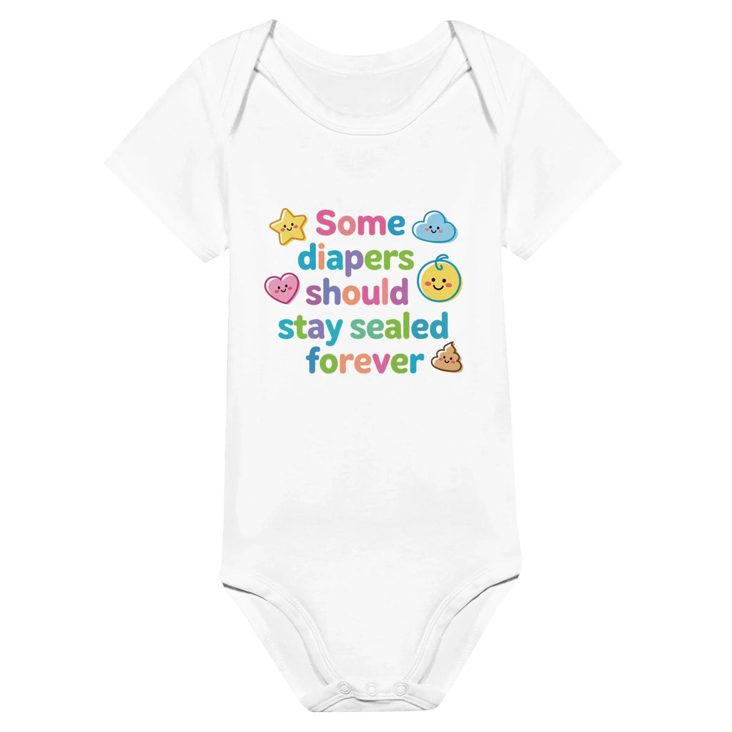 Baby Strampler aus 100 % Bio-Baumwolle – Some diapers should stay sealed forever