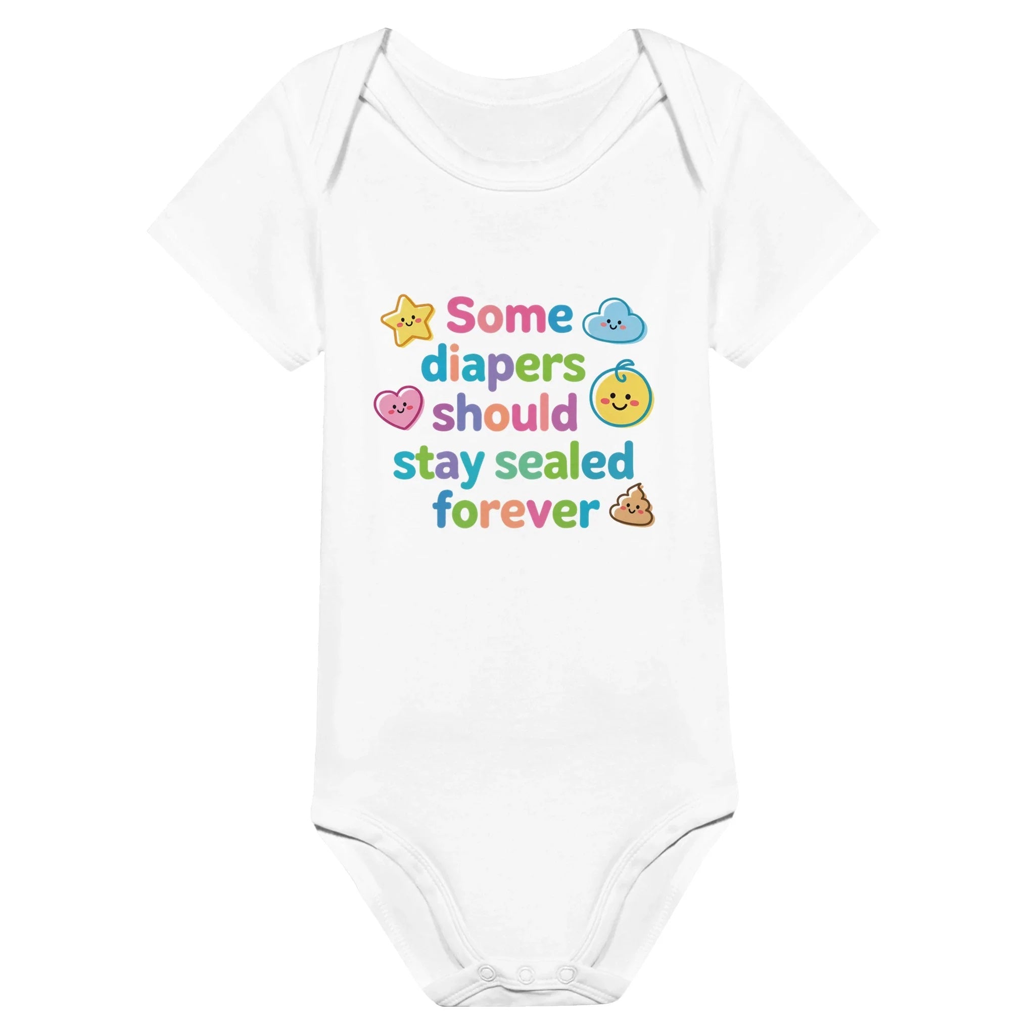 Baby Strampler aus 100 % Bio-Baumwolle – Some diapers should stay sealed forever